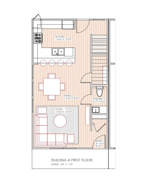 Floor plan for 2 beds, 2.5 baths, 1155 sqft